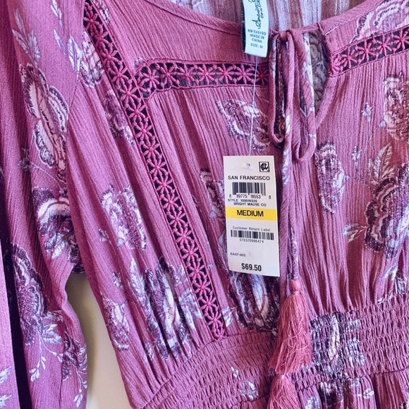 American Rag Peasant Dress in MAUVE - Picture 3 of 3